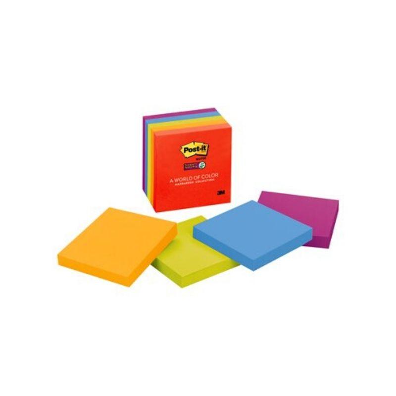 Post it 3m super sticky (3"x3") (p/5-colores) - Ultracomonline.com