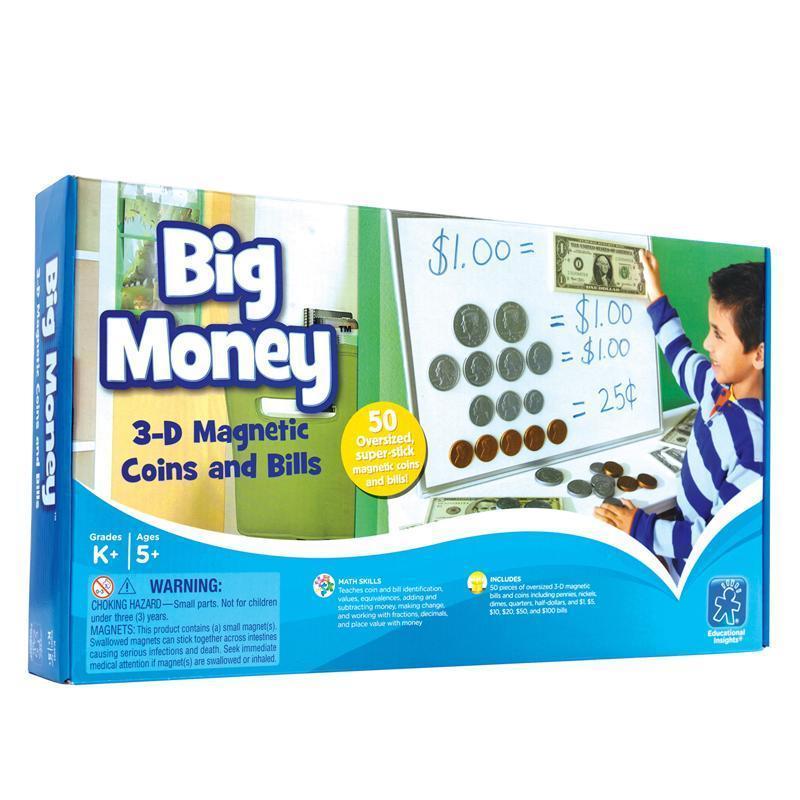 EDUCATIONAL-INSIGHTS-BIG-MONEYT-3-D-MAGNETIC-COINS-AND-BILLS