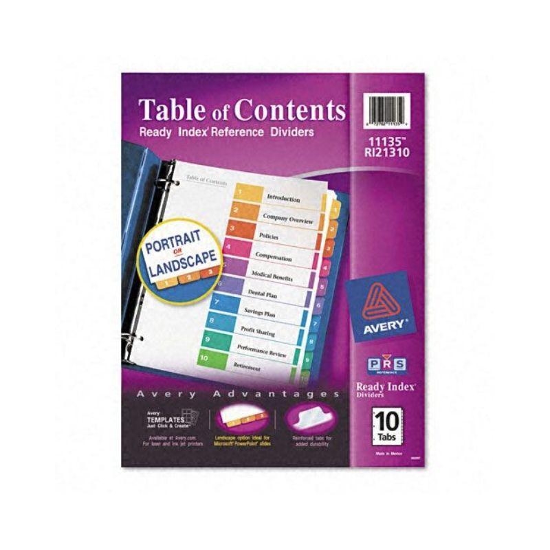 División de portafolio avery (1-10) - Ultracomonline.com