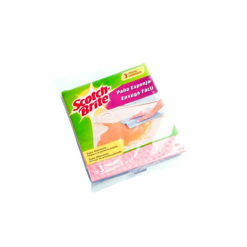 PAÑO ESPONJA 3M SCOTCH-BRITE #XA012059870 (18CMX20CM) (P/3U)