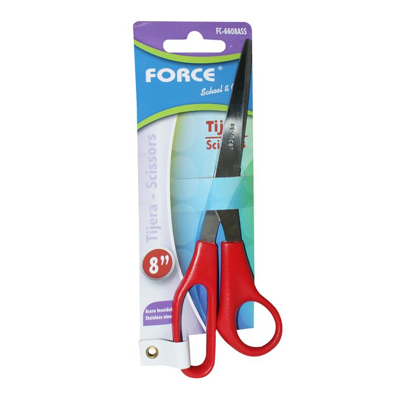 "TIJERA-FORCE-(8"")-MANGO-PLASTICO-C/SURTIDOS"
