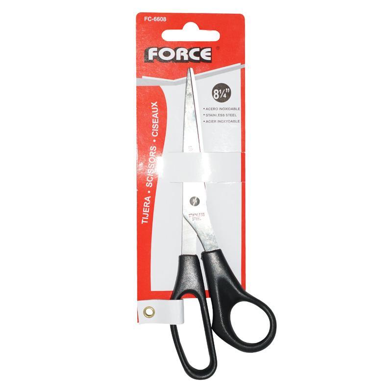 "TIJERA-FORCE-(8-1/4"")-MANGO-PLASTICO-NEGRO"