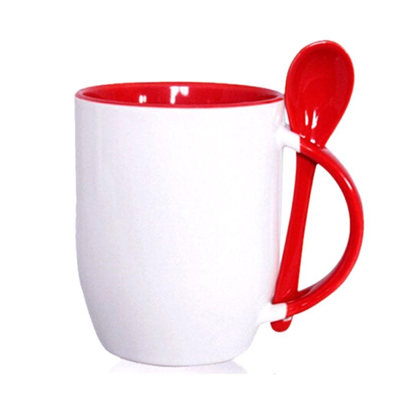 Taza blanca con cuchara (11Oz.)