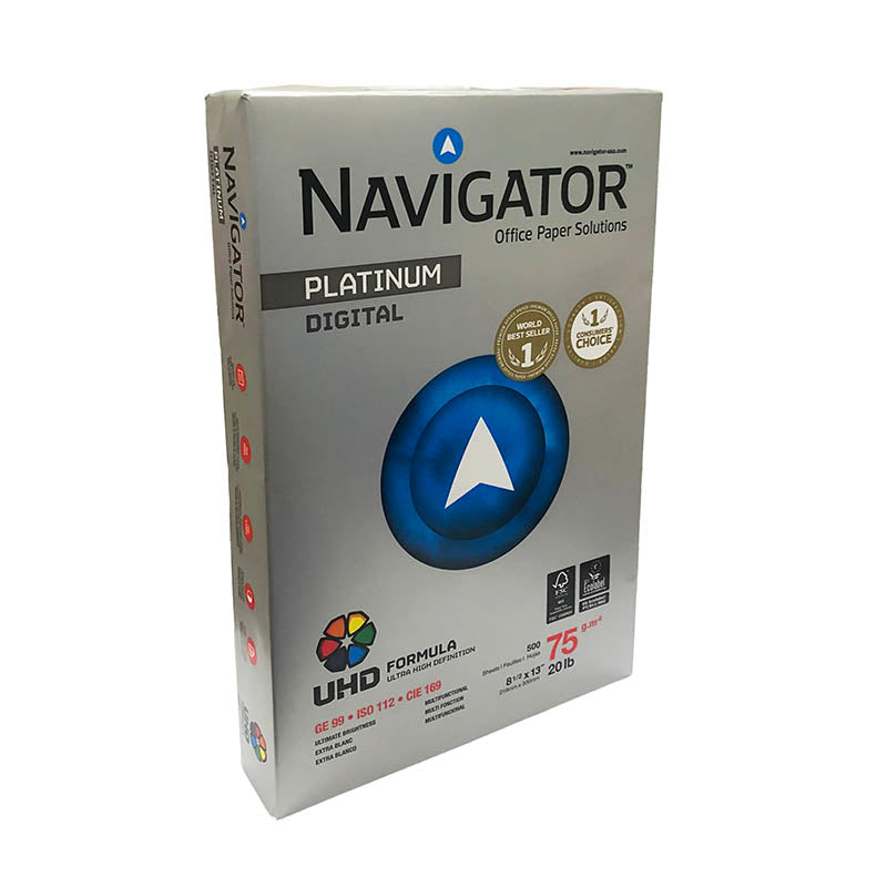 PAPEL MULTIPROPOSITO NAVIGATOR PLATINUM 8.5"X13" 20LB-75G (99%) (RESMA/500H)