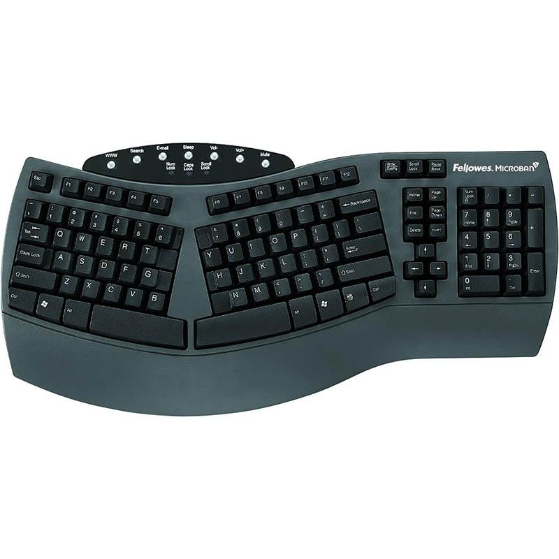 FELLOWES TECLADO CON CABLE DE DISEÑO DIVIDIDO