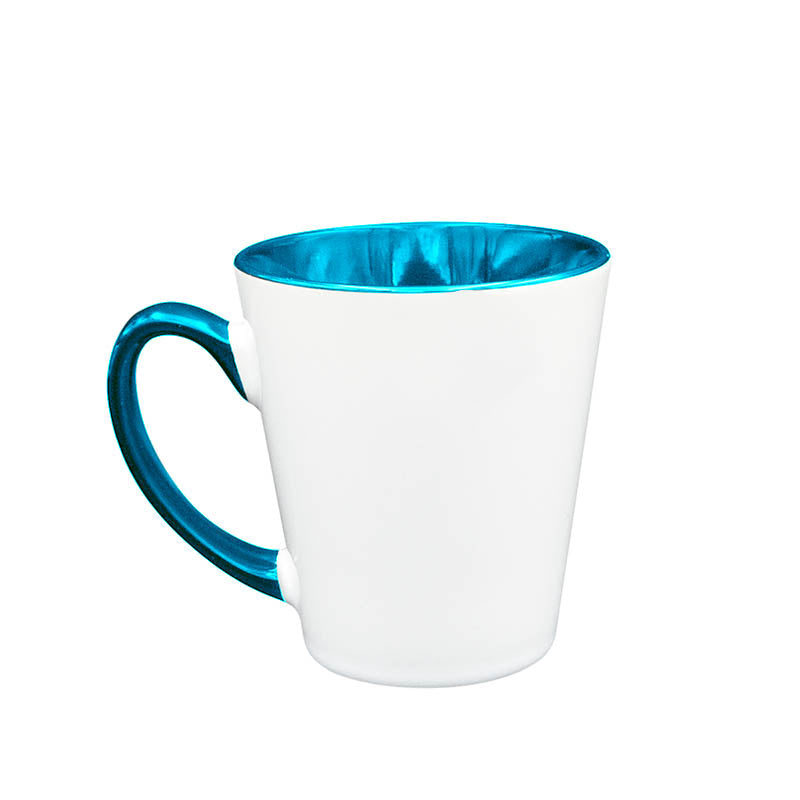 TAZA CONICA CON ASA E INTERIOR DE COLOR (12-OZ)