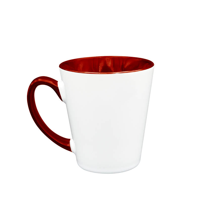 TAZA CONICA CON ASA E INTERIOR DE COLOR (12-OZ)