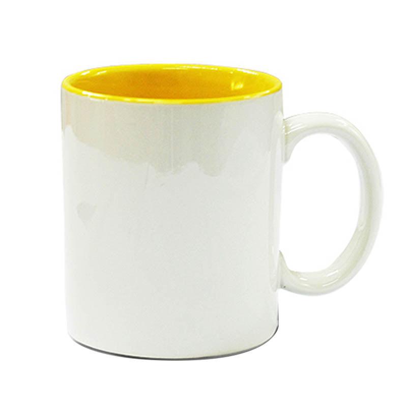 Taza de Cerámica Grado-A con color interior (11-oz)