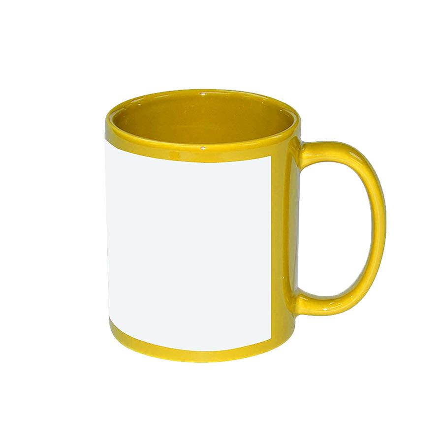 Taza Cerámica Grado-A con Parche Blanco (11-oz)