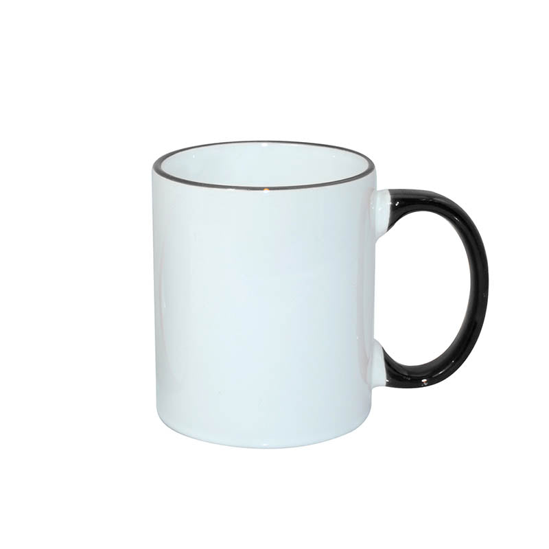 Taza Cerámica Grado-A con Asa y Borde (11-oz)