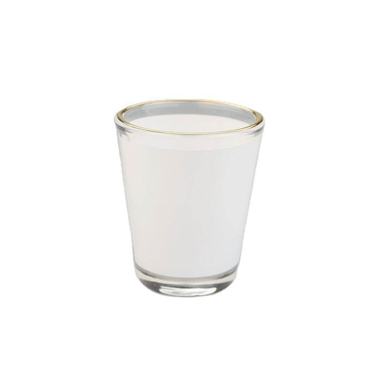 FCS-3OZGR VASO BLANCO CON PARCHE Y BORDE DORADO (3-OZ)