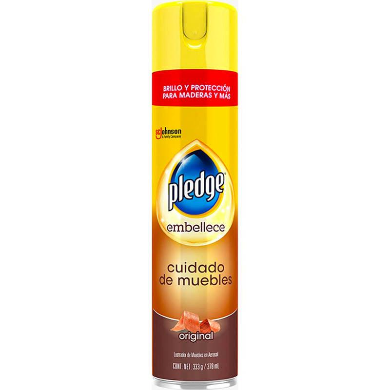 LIMPIADOR DE MUEBLES PLEDGE JOHNSON AEROSOL ORIGINAL/AROMA LIMÓN (333G/378ML)