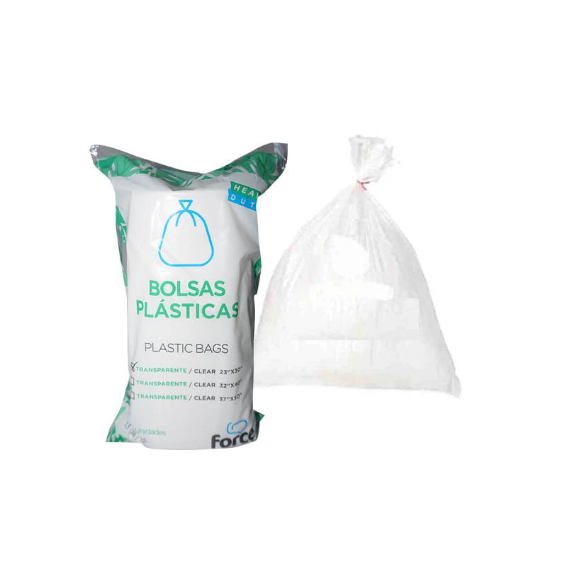 Bolsa plastica force transparente (23" x 30")