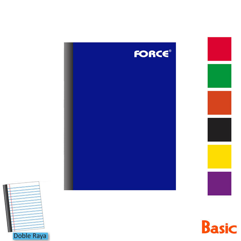 CUADERNO COSIDO FORCE BASIC CHICO D/R  (100/200)