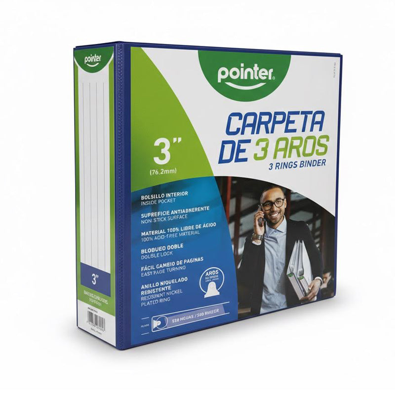 Portafolio Pointer de 3" en color azul