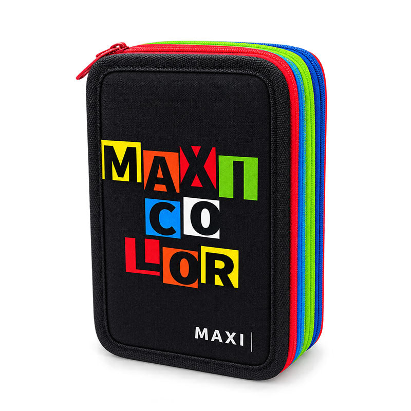 CARTUCHERA MAXICOLOR NIÑO CON (3-ZIPER) (45-UTILES)