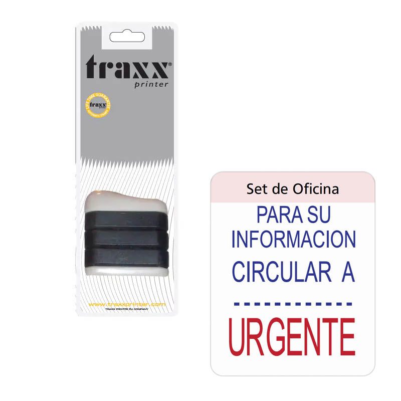 TRAXX-STACK – Set de Sellos de Oficina 3 en 1 (5206313519634) 38 x 14 mm