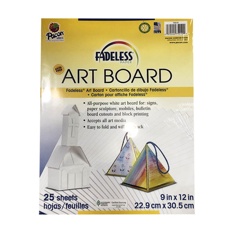 Pacon fdl art bd 9x12 white 25ct