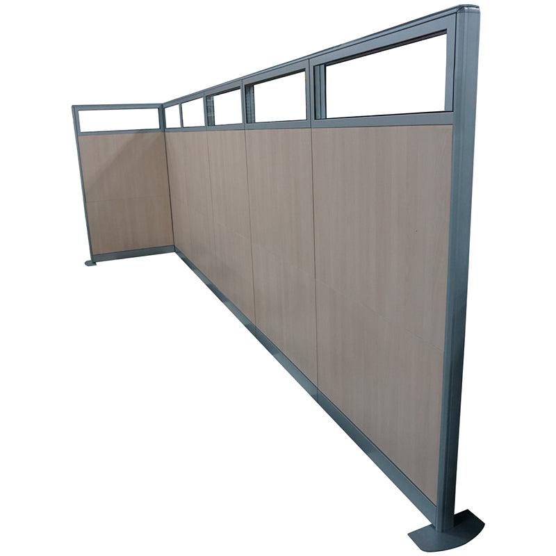 MODULARES ISMOBEL THOR H-H-36 EM10CONJUNTO DE ALTURA 183CM EN FORMA DE "L" DE 3X3 MTS. HAYA/ALUMINI