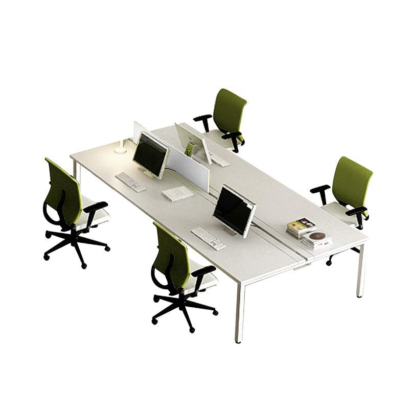 MESA BENCH ISMOBEL TESEO T-S-TA160 4 PUESTOS CON SEPADORES, 4-CAJONERA 320X160CM BLANCO/ALUMINIO/CR