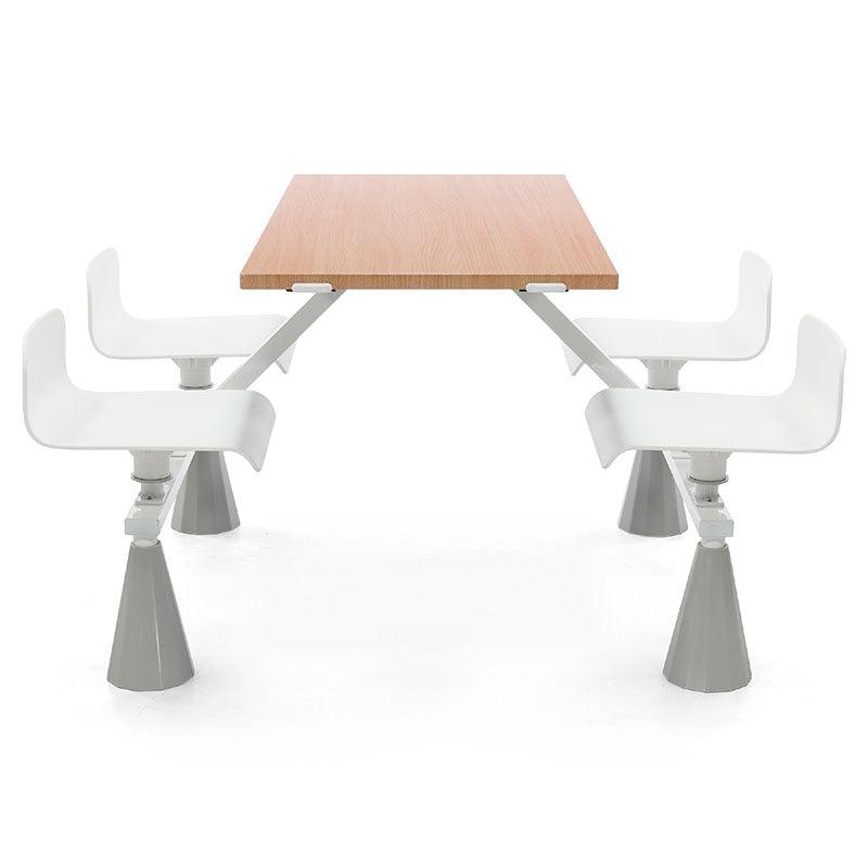 MESA FORCE UBA T4 PUESTOS MDF Y SILLAS POLIPROPILENOS GRIS (2-PARTES)