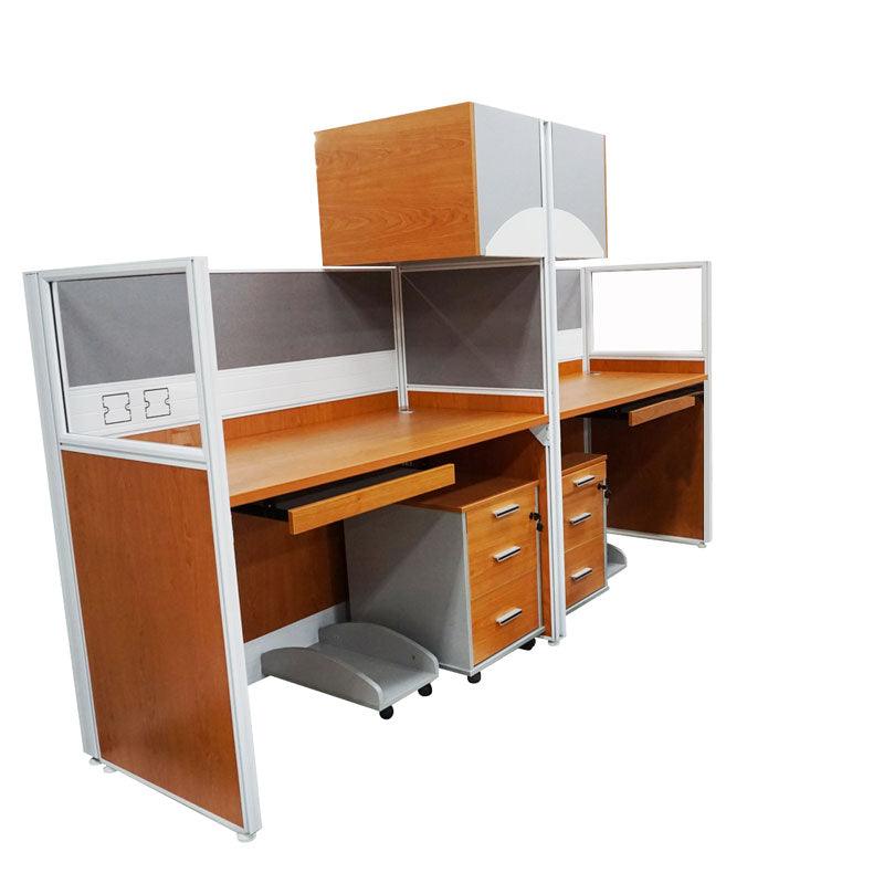ESTACION DE TRABAJO FORCE FC-W03-2 (1001) (2.40X0.60X1.65M) MAPLE (7-PARTES)