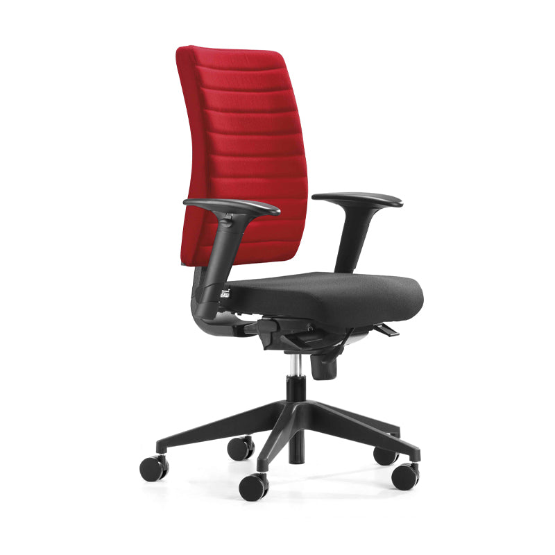 SILLA FORCE ARGON FC-UN1405-2 EJECUTIVA DE TELA C/BRAZOS NEGRA/ROJA