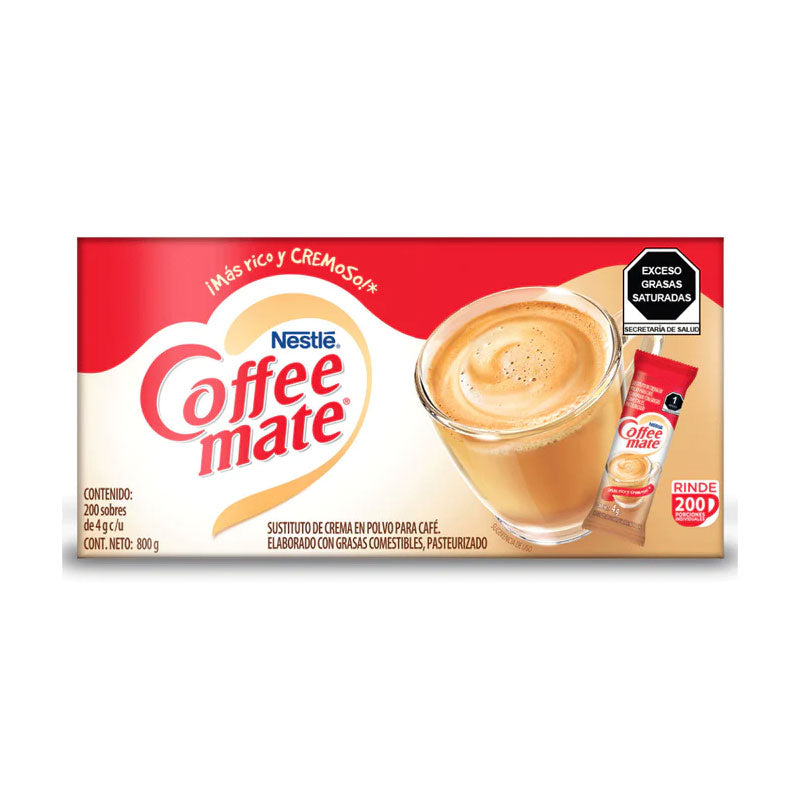 CREMORA COFFEE MATE NESTLE SIN LACTOSA (200 SOBRES DE 4G)