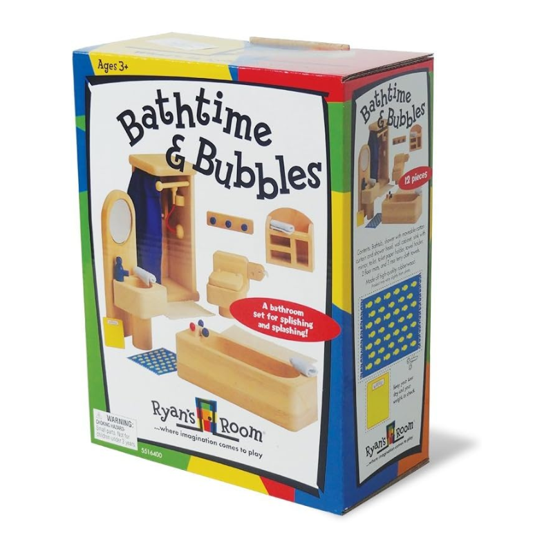 Bathtime and Bubbles Bathroom Dollhouse Furniture