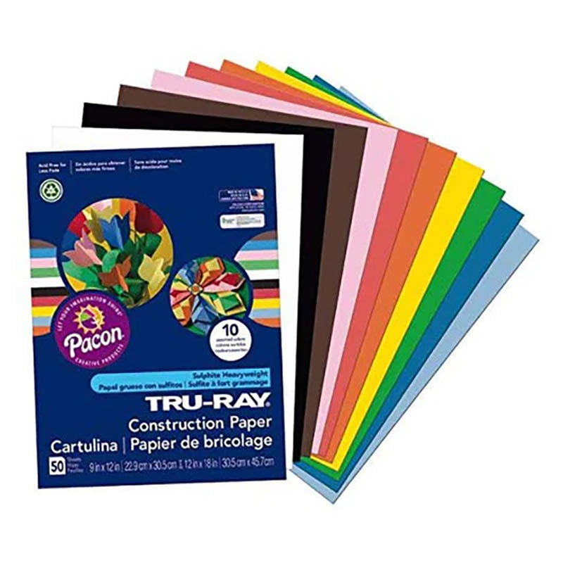 Papel de Construcción PACON 9” x 12” – Colores Surtidos