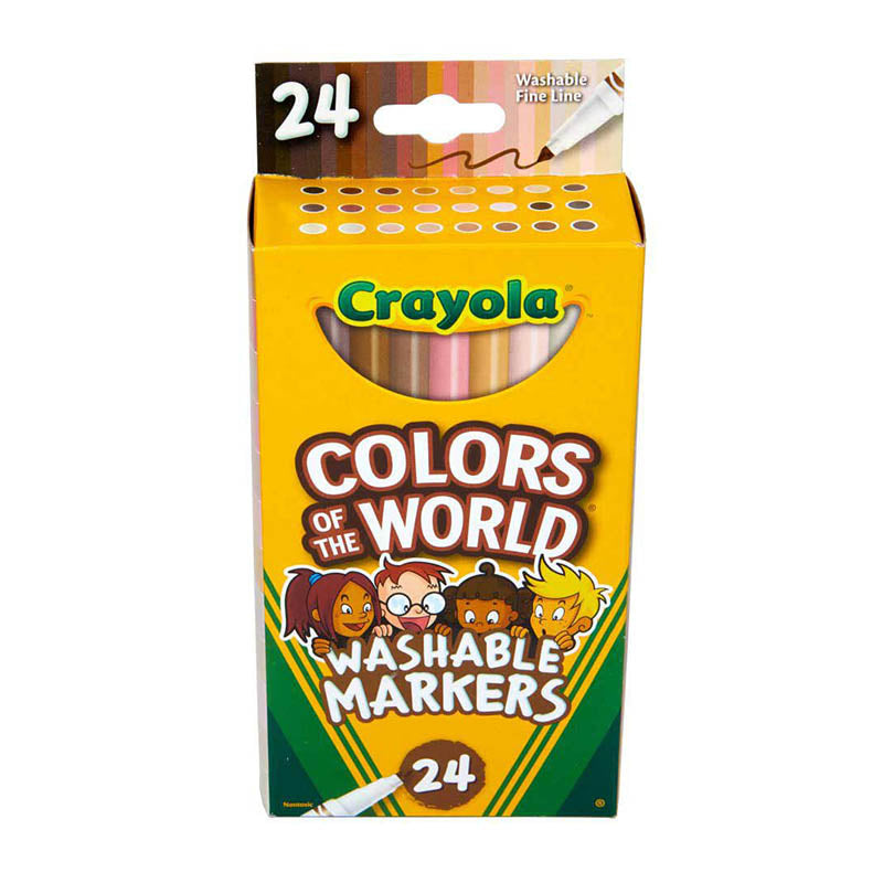 CRAYOLA 58-78100000 WASHABLE MARKERS COLORS OF THE WORLD (24 COLOR)