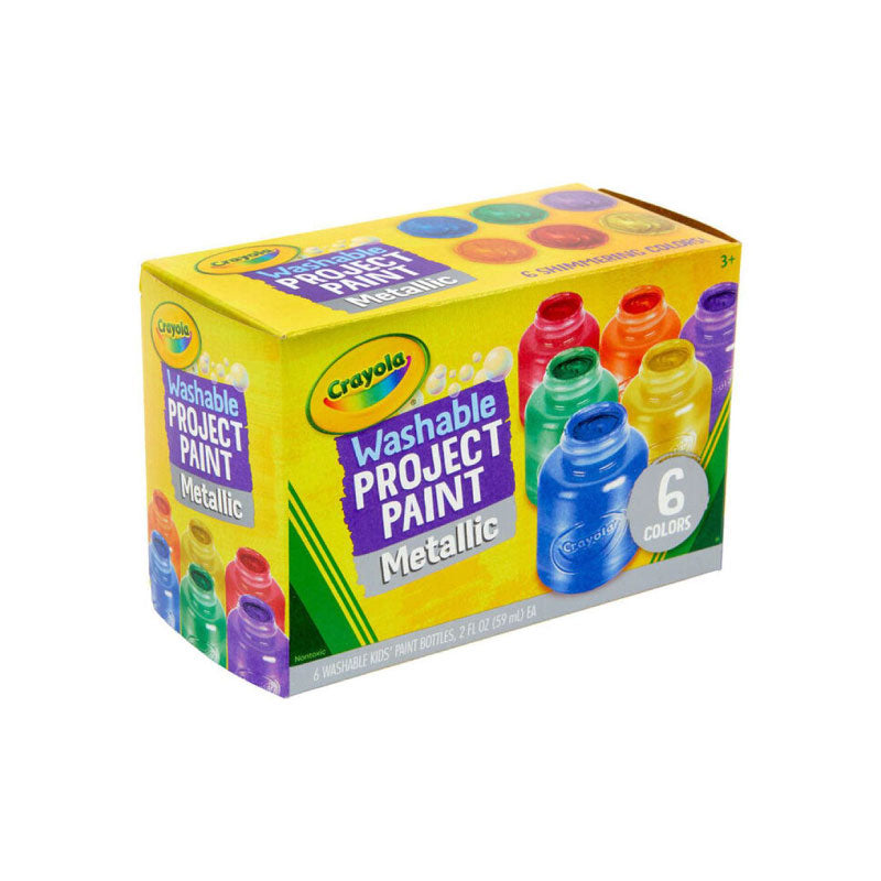 CRAYOLA WASHABLE METALLIC PAINT 2-OZ. (SET/6)