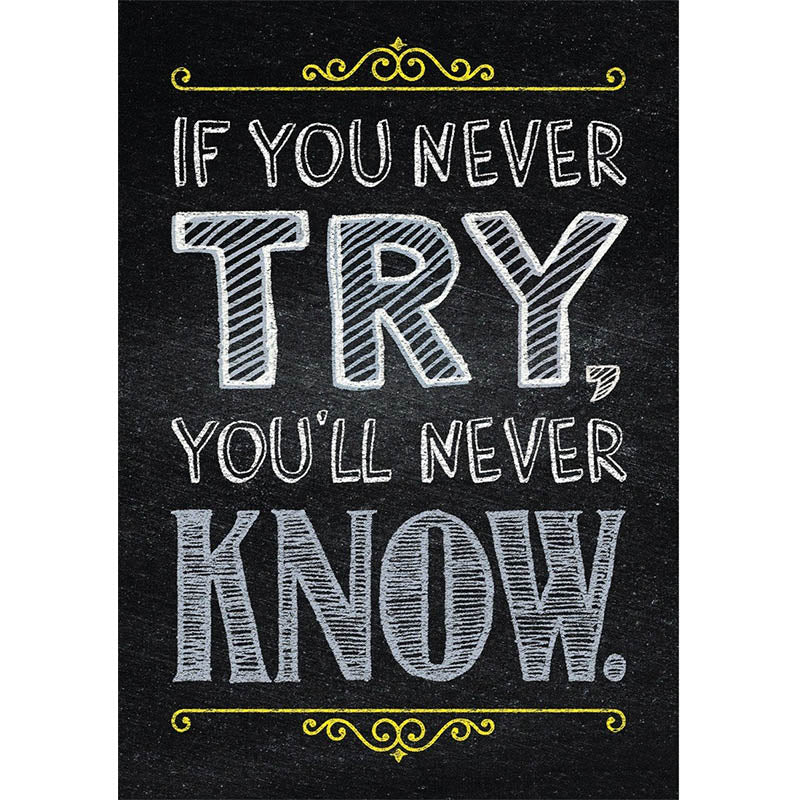 Poster decorativo - if you never try… inspire u