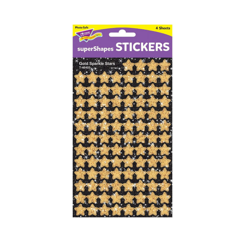 Gold Sparkle Stars SuperShapes Stickers