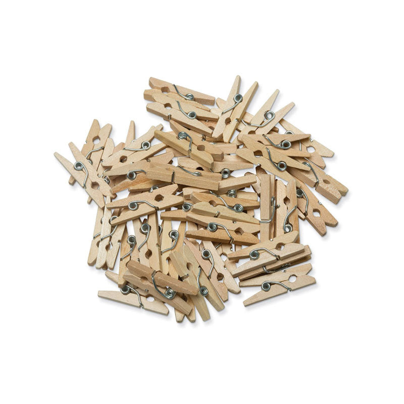 PACON NATURAL MINI SPRING CLOTHESPINS 1" 50 COUNT