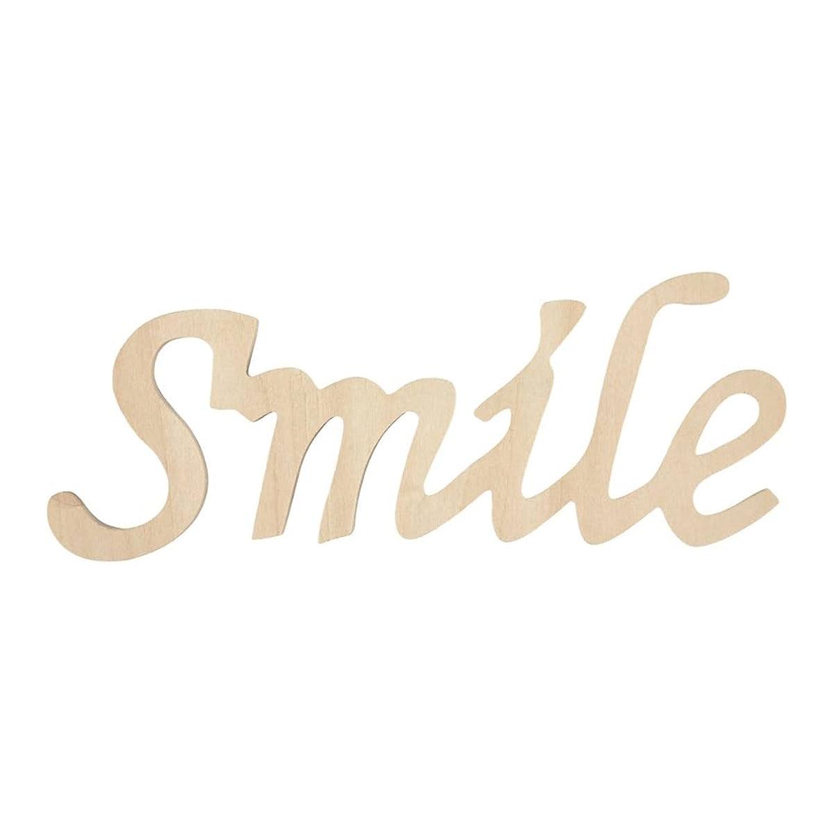 DARICE WOOD SCRIPT WORDS SMILE