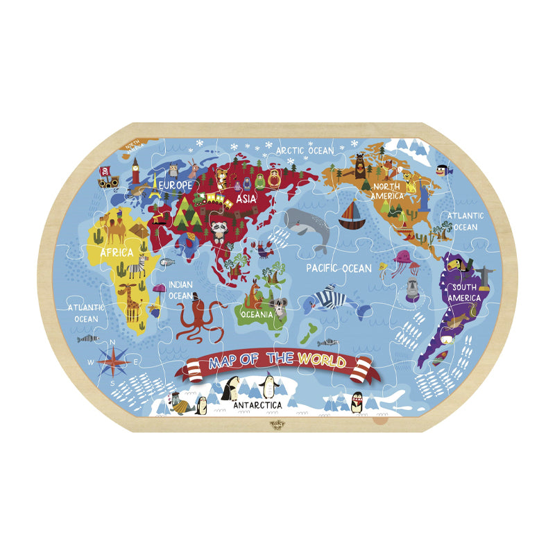 Rompecabezas de Madera Mapa del Mundo Tooky Toys TY123