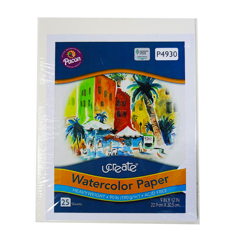 Papel de Acuarela Pacon (9" x 12") (25 hojas)