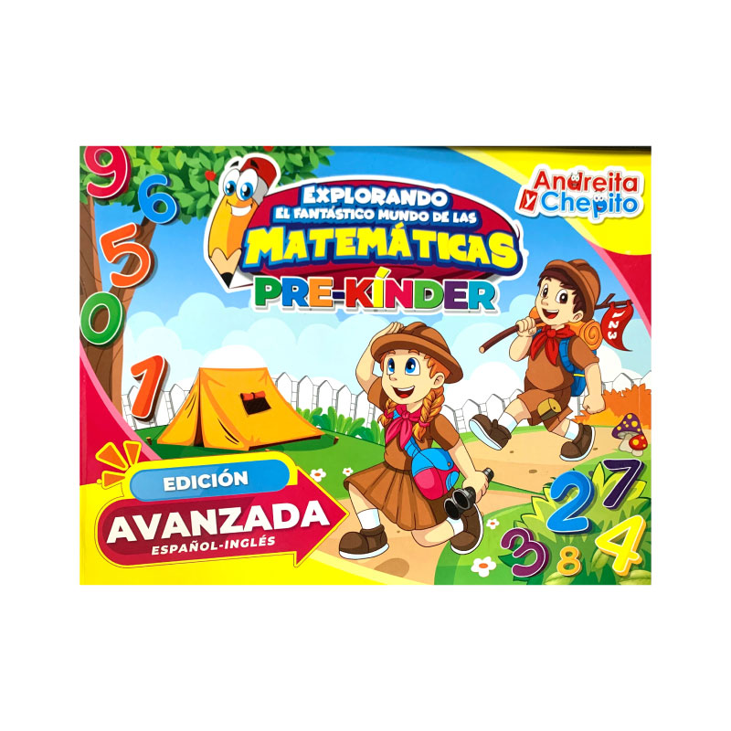 Libro de matemáticas prekinder edición avanzada Andreita y Chepito