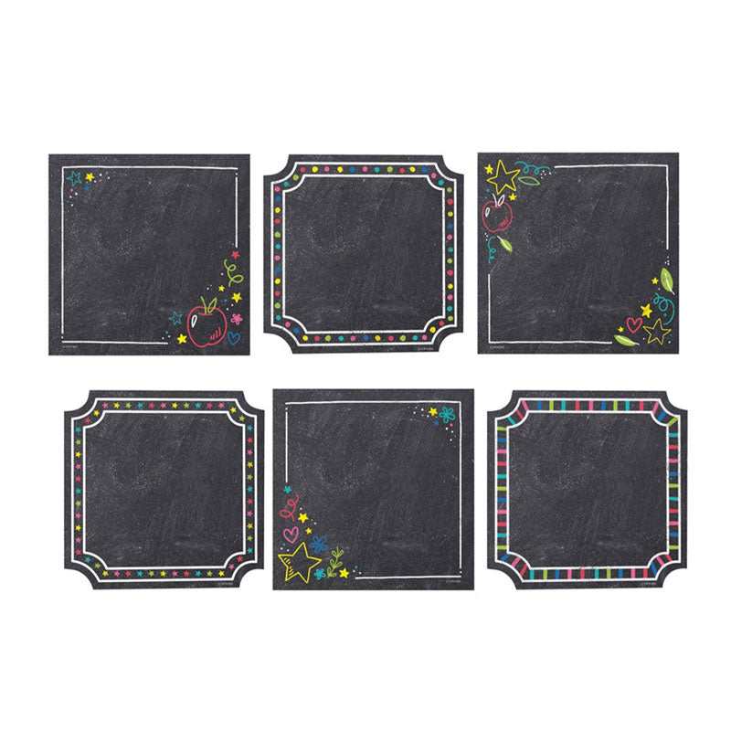 CTP-10884 COLORFUL CHALK CARDS 6 IN DESIGNER CUT OUTS