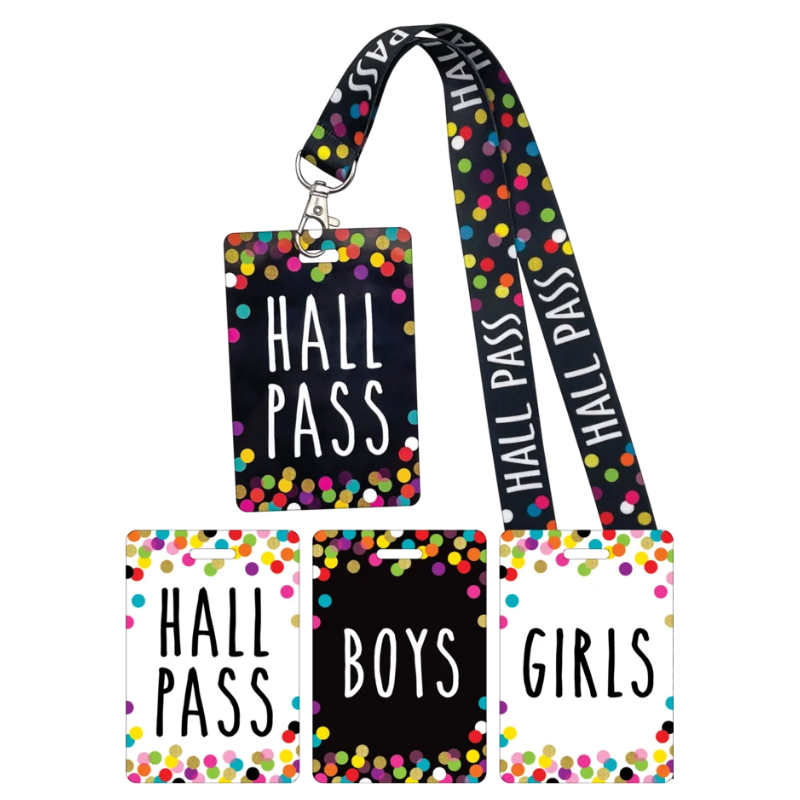 Confetti Hall Pass Lanyards