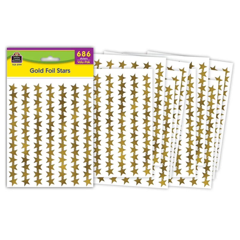 Gold Foil Stars Stickers