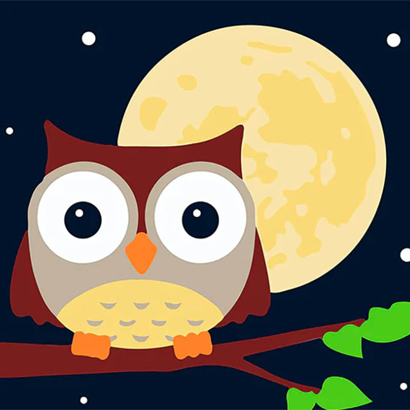 DIAKO BU-0968 LIENZO PINTA POR PUNTO BUHO Y LUNA (21X21 CM)