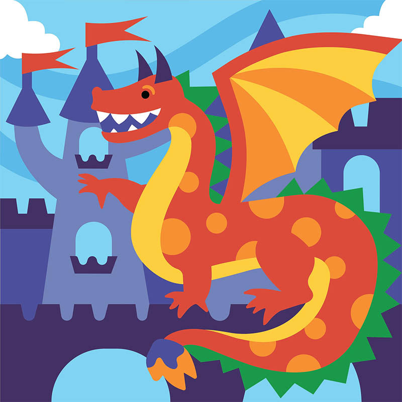 DIAKO BU-2996 LIENZO PINTA POR NUMERO DRAGÓN (21X21 CM)