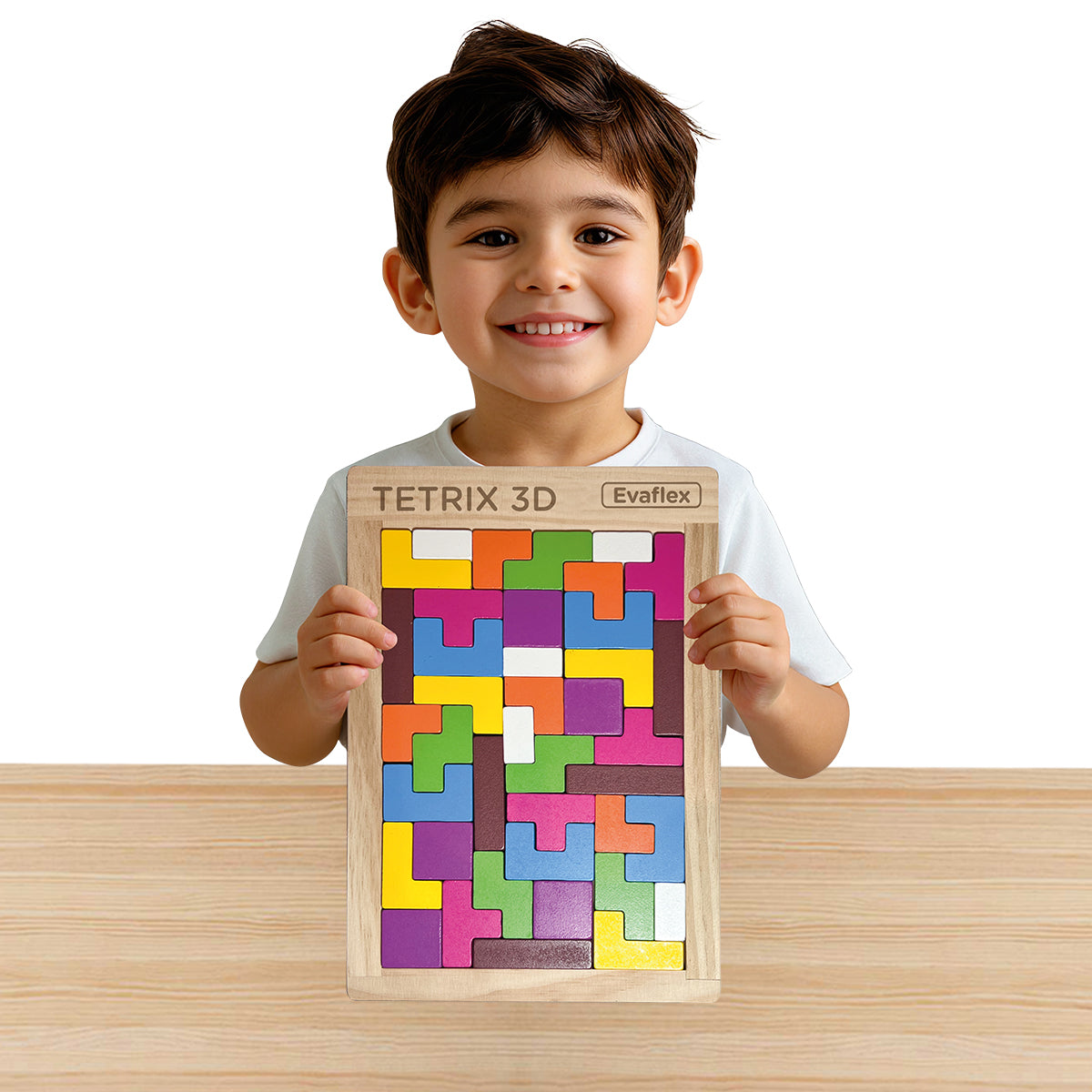 EVAFLEX TETRIX MADERA  3D 40 PIEZAS- 1 TABLERO
