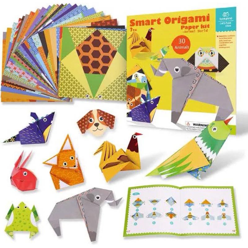 SMART ORIGAMI PAPER KIT ANIMAL WORLD 30 PCS TOOKYALAND LT029 3+ AGES