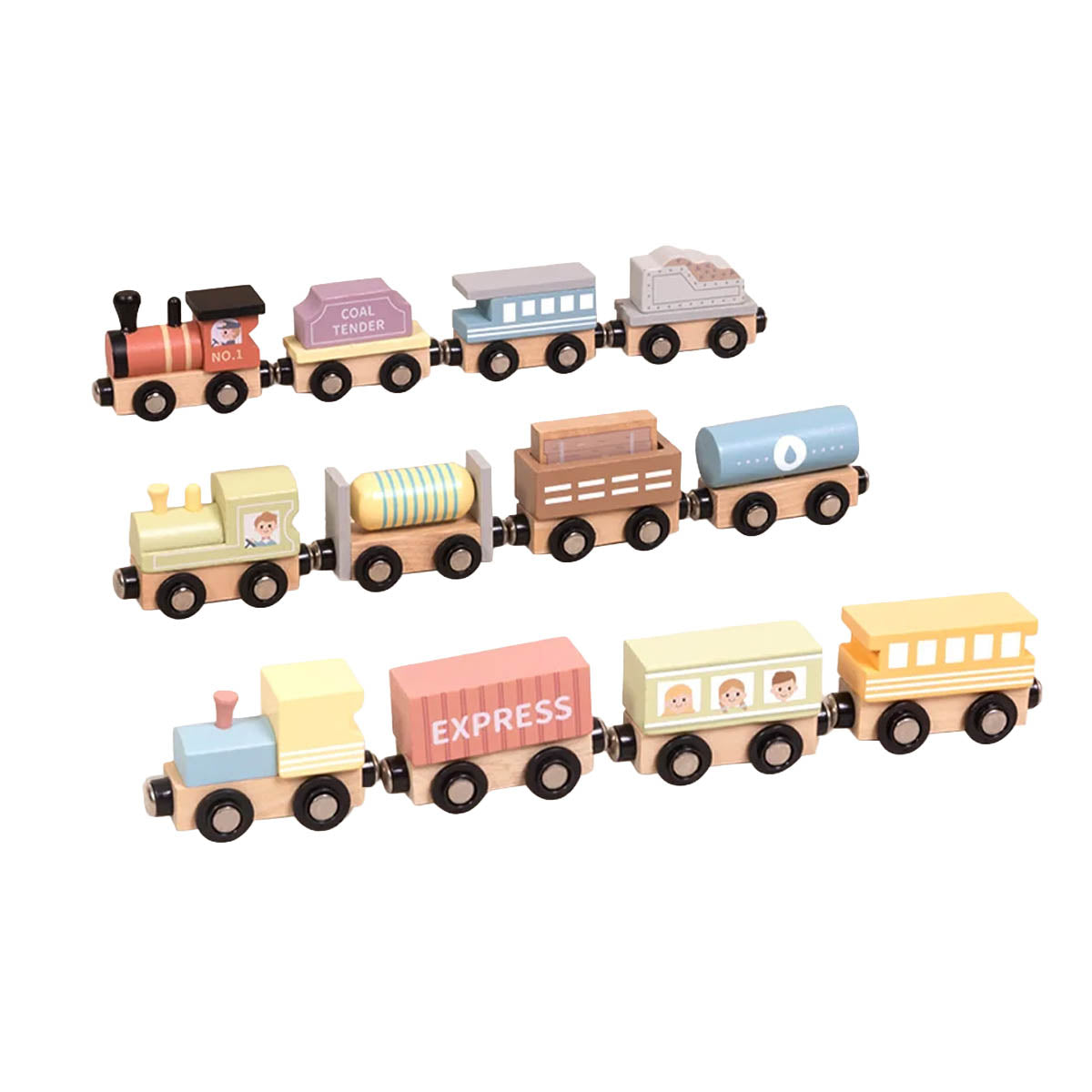 TOOKY TH647N SET DE TREN DE MADERA (3+ AÑOS) (13 PIEZAS)