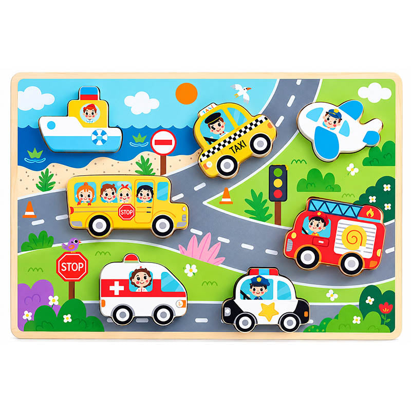 TOOKY TH634 ROMPECABEZAS GRANDE - TRANSPORTE (12M+) (8 PIEZAS)