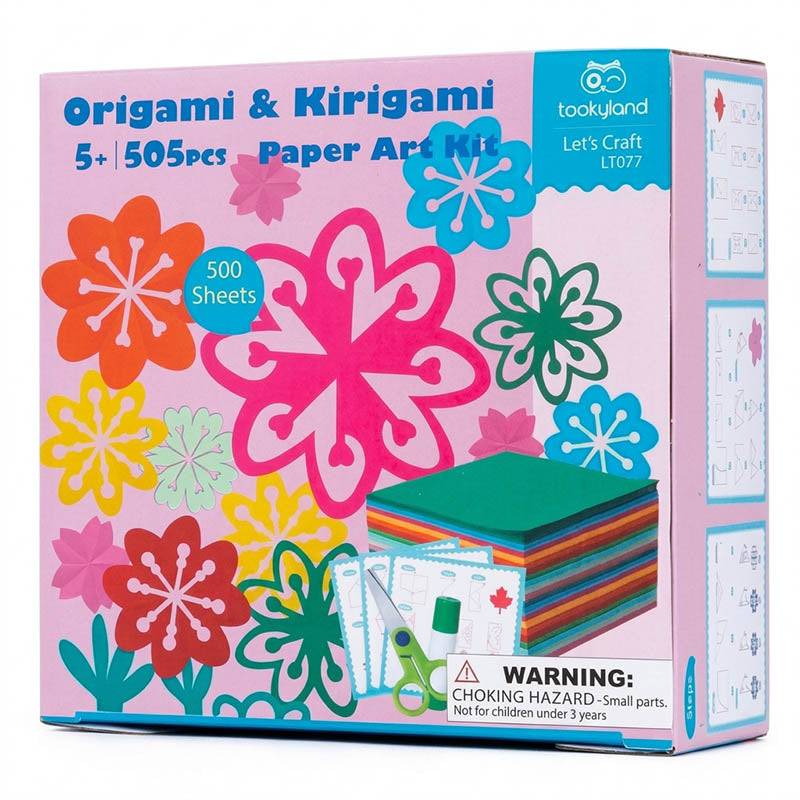 TOOKY LT077 ORIGAMI & KIRIGAMIPAPER ART KIT- FLOWERS 5+ AGE 108 PIEZAS"