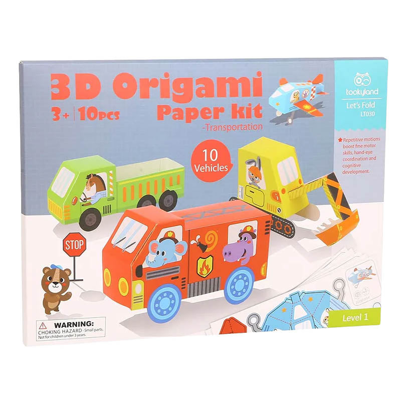 TOOKY LT030 3D ORIGAMI PAPERKIT - TRANSPORTATIONS 3+ AGE 10 PIEZAS"